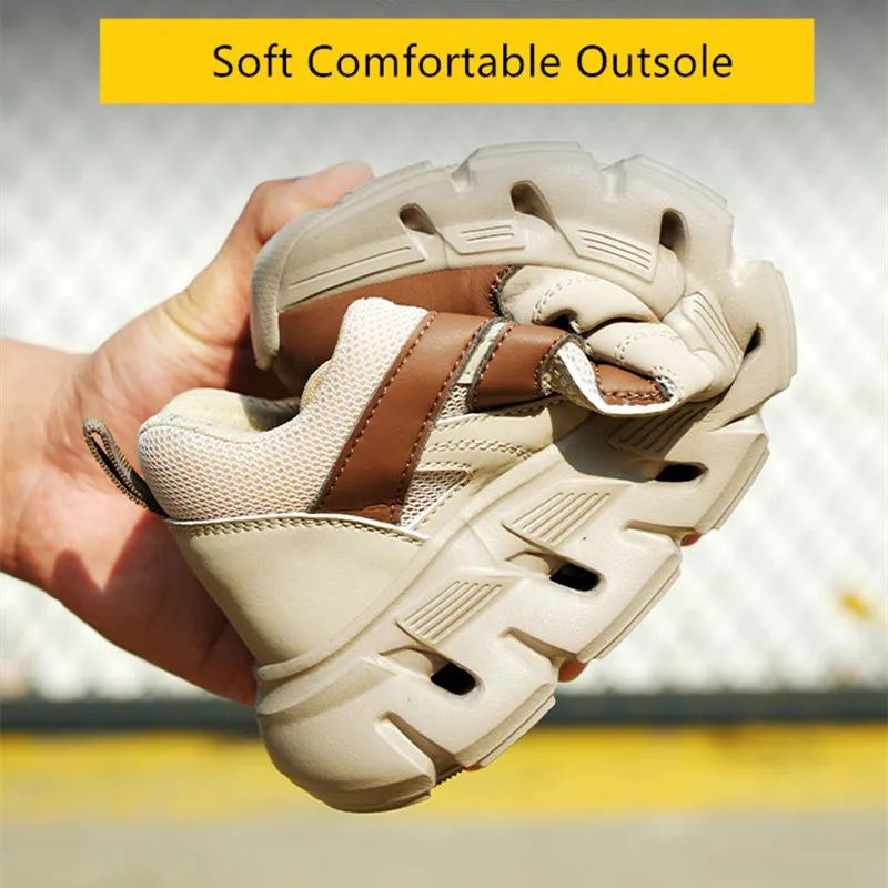 Light work shoes for men with iron professional man safety shoes non-slip work boots men steel nose safety sneakers man 46