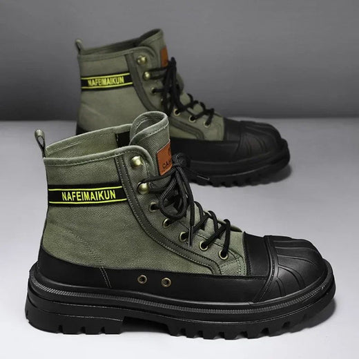 Men's Shoes Autumn and Winter Breathable High-top Boots Heightened Thick-soled All Match Canvas Casual Shoes Mens Boots