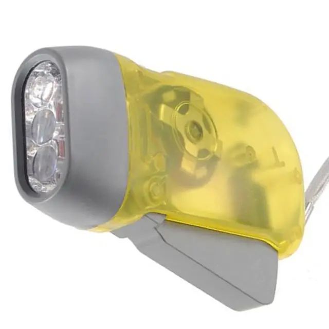 Hand 3 Colors Pressing Dynamo Crank Wind Power Up Flashlight Mini Self Generating Torch LED Camping Lamp Light for Outdoor Home