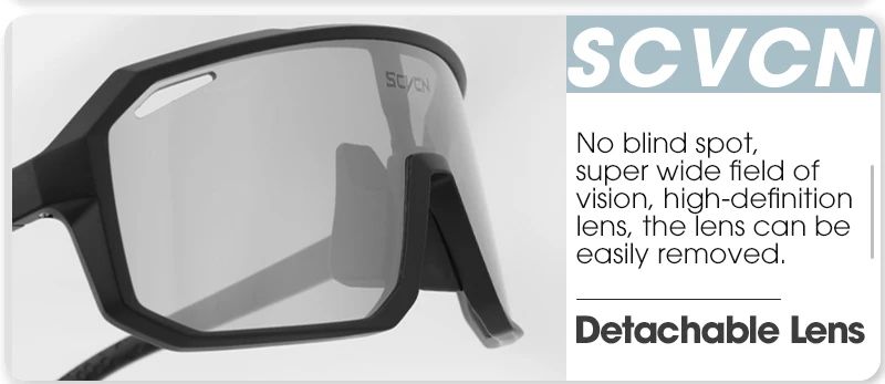 SCVCN Men Bike Photochromic Glasses Cycling Sunglasses for Women Sports Running MTB Biking Eyewear Road Mountain Bicycle Goggle