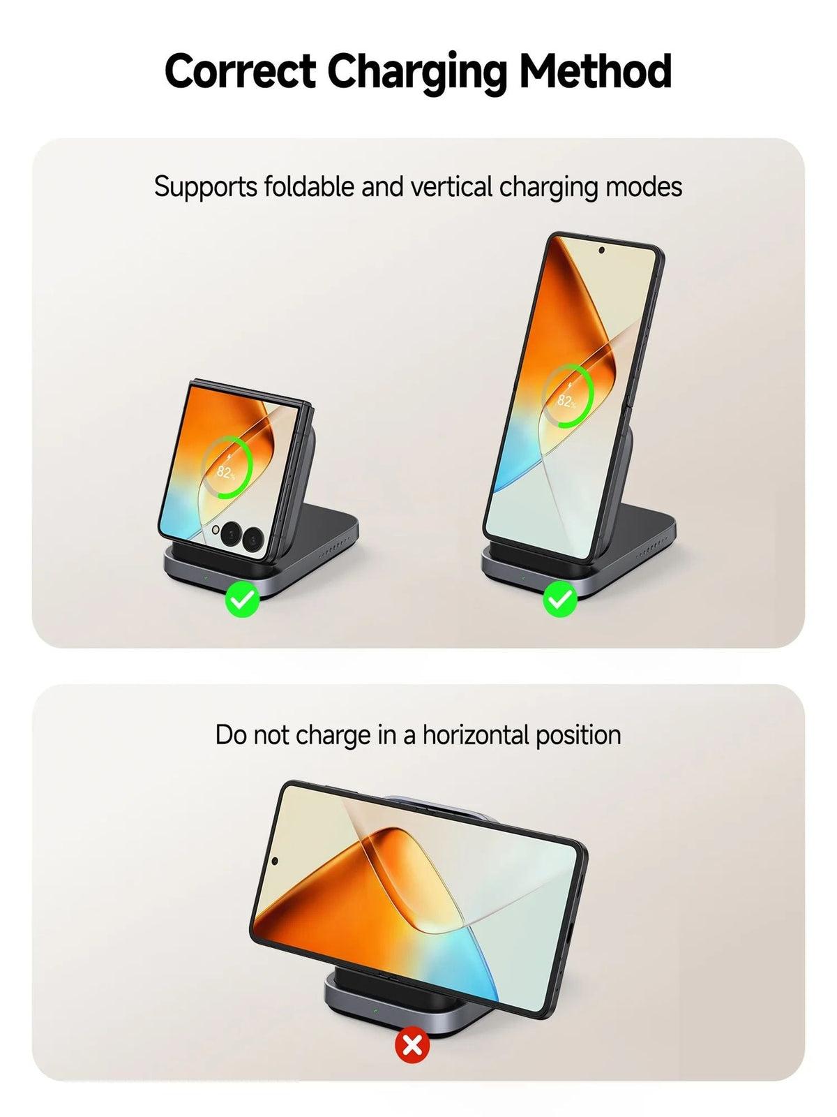 SwanScout 508F 15W Fast Wireless Charger for Samsung Z Flip 7 FE 6 5 Portable Foldable Charger for Motorola Razr 60 Ultra 50 40