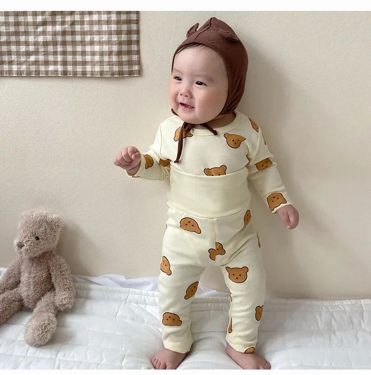 Baby Clothes 2pcs Sets Autumn Winter Baby Pajama Set Bottom Underwear Two-piece Set Cotton Baby Boy Long Sleeves Outfit