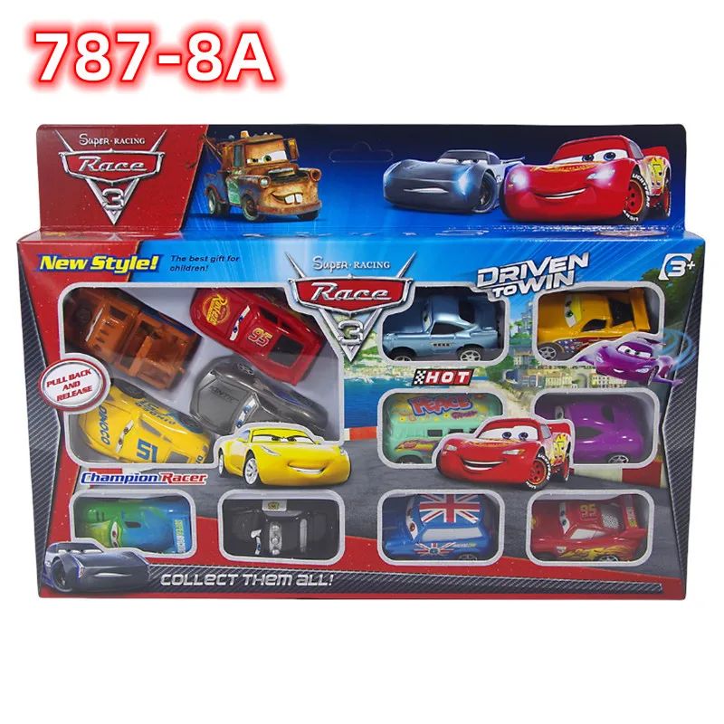 12 pieces Disney Pixar Lightning McQueen Jackson Storm Mater PVC car model toy for children birthday giftire