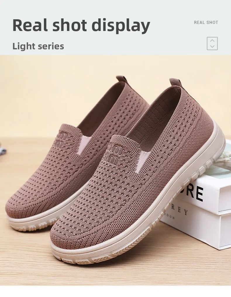 Women's Shoes Summer 2025 Breathable Single Shoes with Soft Sole Thick Sole Casual Cloth for Women Free Shippiing Shoes