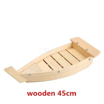 Japanese Cuisine Sushi Boats seafood Tool Wooden Shop Model Wood Handmade Simple ship Sashimi Assorted Cold Dishes sushi plate