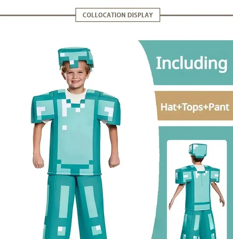 Game My World Role Play Holiday Party Pixel Costume Toy Mc Boys Girls Set Diamond Christmas Gift Stage Costume