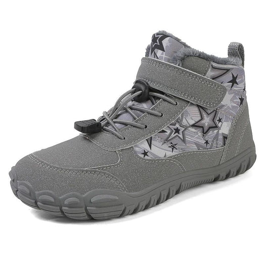 2025 Kids Barefoot Snow Boots Wide Toe Winter Insulated Waterproof Fur Lined Shoes for Boys Girls Cold Weather Outdoor Sneakers