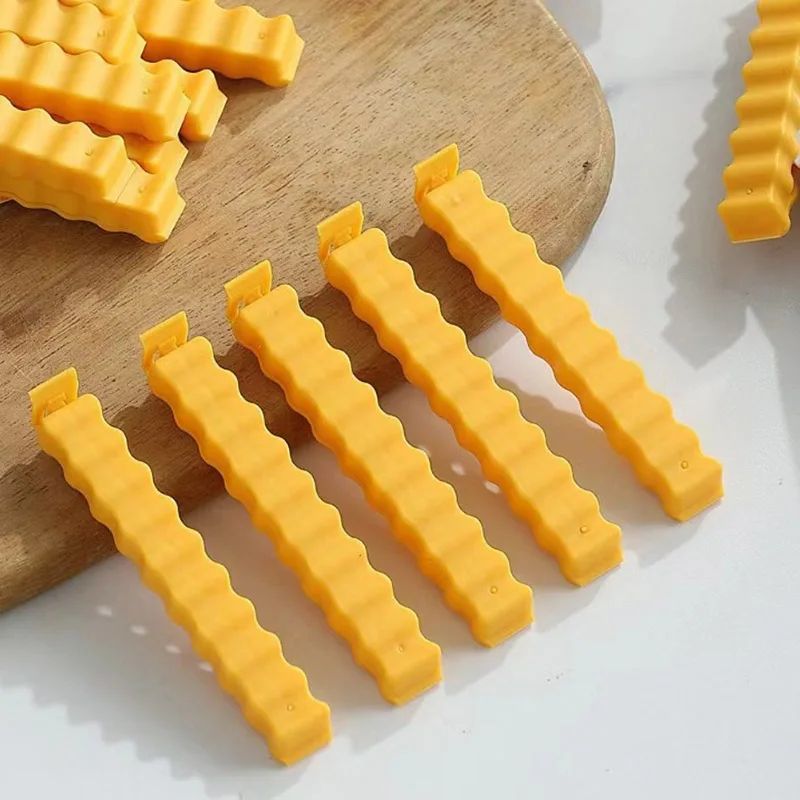 12pcs French Fries Sealing Clip Fridge Magnet Snacks Sealing Clip Food Small Clip Kitchen Plastic Bag Seasoning Sealing Strip