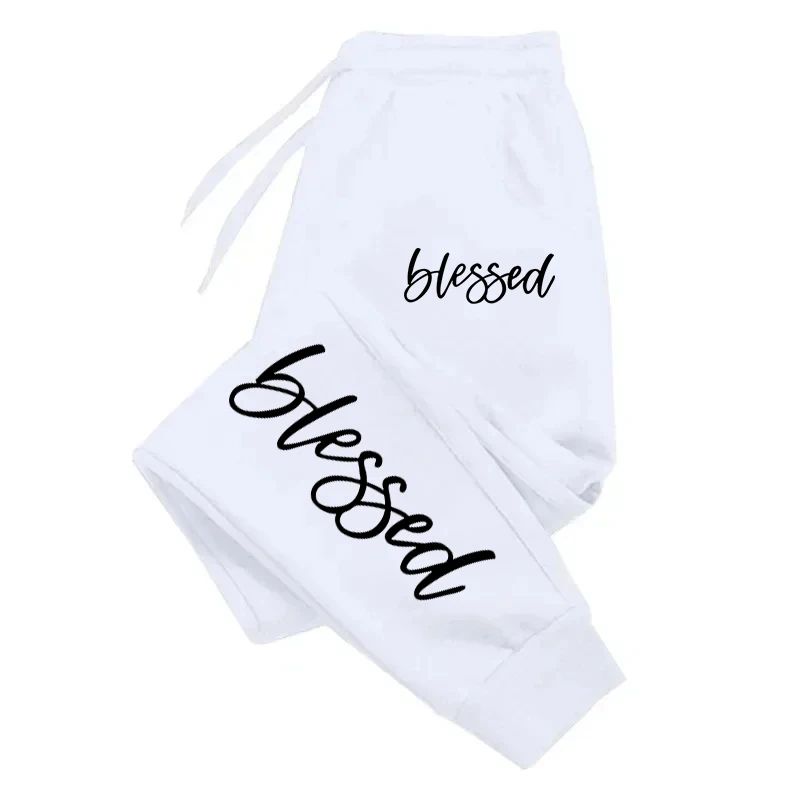 Autumn Woman Man Casual Loose Sweatpants Letter Printed Fitness Pocket Drawstring Sport Pants Fleece Warm Jogging Sportswear