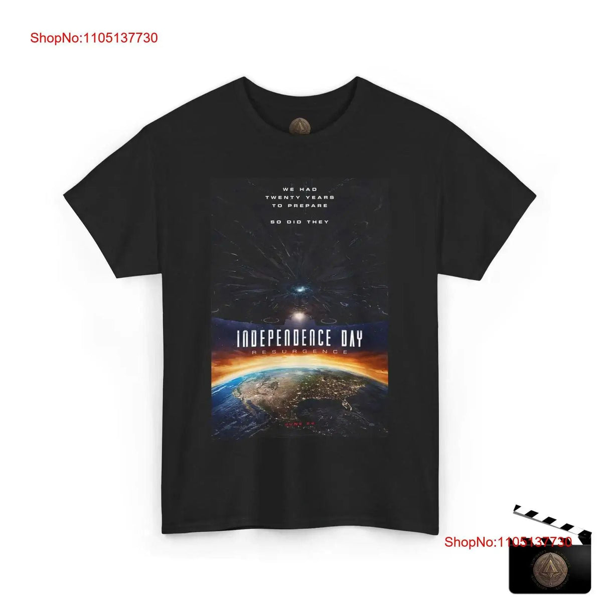 Independence Day Resurgence Movie Poster T Shirt For vintage Washed Comfortable Soft streetwear Versatile Stretched Breathable
