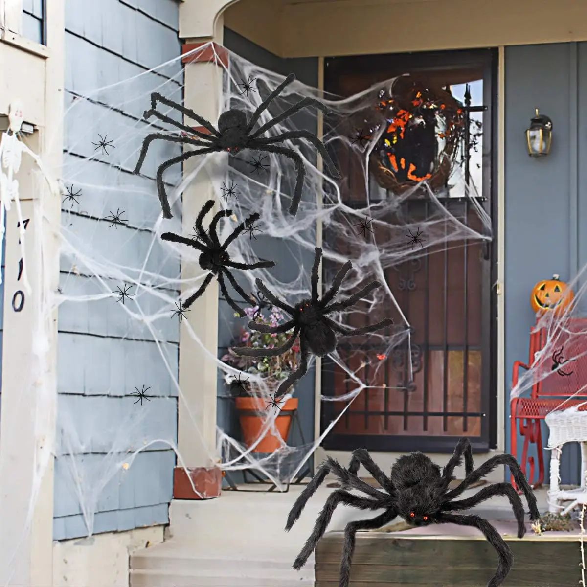 Halloween Spider Decoration Realistic Super Plush Spider Scary Indoor Home Scream Party Outdoor Garden Yard Decoration Supplies