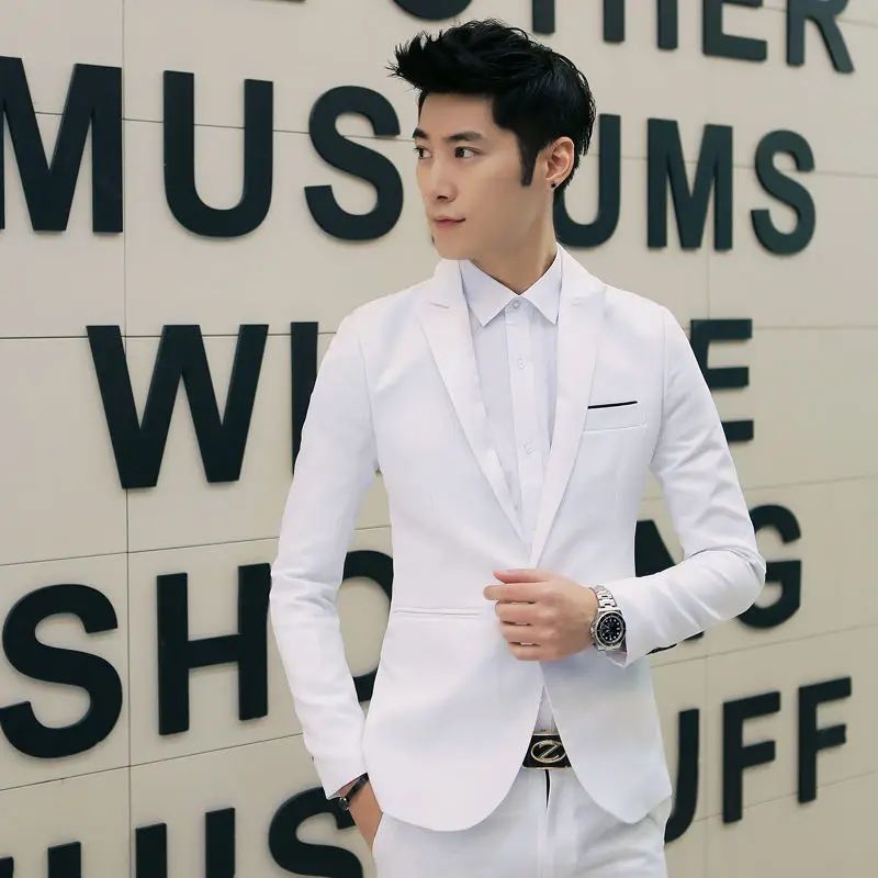 Autumn New Men's Casual Suit Casual Business Office Suit Jacket Solid Trendy Non-ironing Anti-wrinkle Slim Fit Men's Blouse