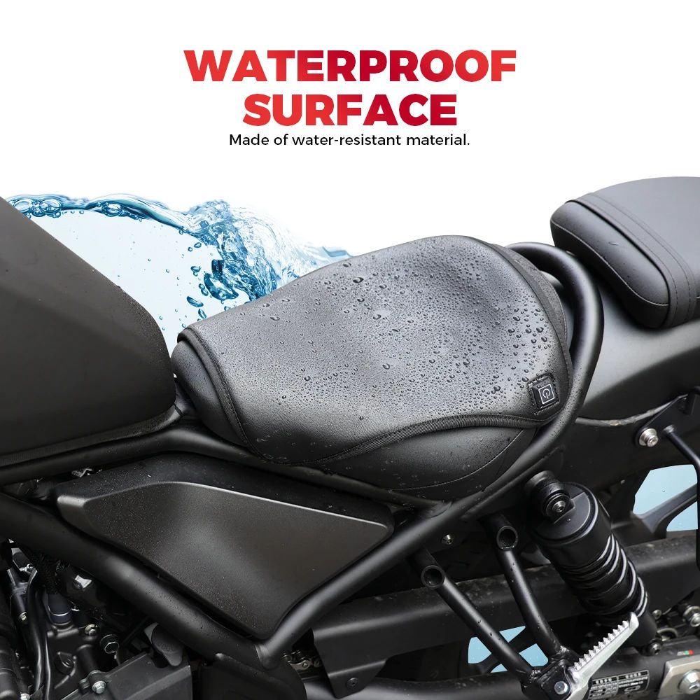KEMITOUR 12V Motorcycle Heated Seat Cushion Universal For ATV Raptor 700 For R1200GS F800GS MT07 MT09 Winter Warmer Seat Cover