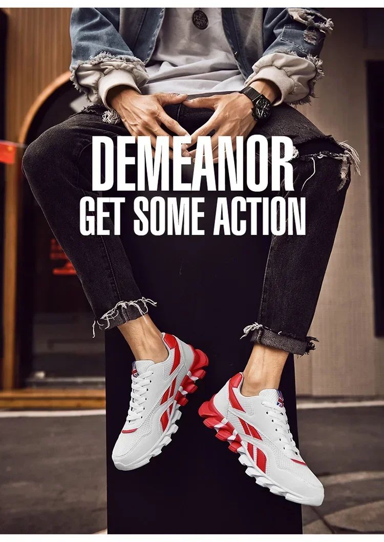 Brand Trend Size 46 47 48 Men's Wear-resistant Cushioning Thick-soled Fitness Sneakers Outdoor Breathable Running Shoes for Men
