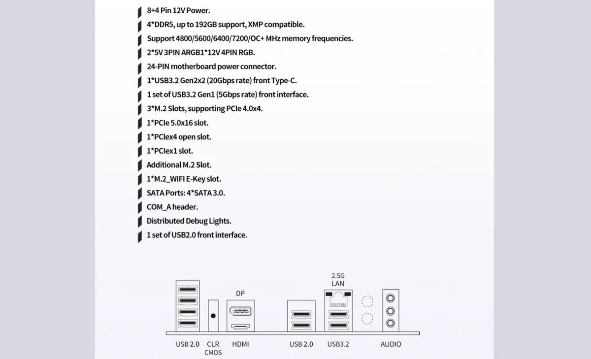 MAXSUN Gaming Mainboard B760M D5 Motherboard support Intel 14 13 12th CPU DDR5*4 M.2 PCIEX16 5.0 Desktop Computer components