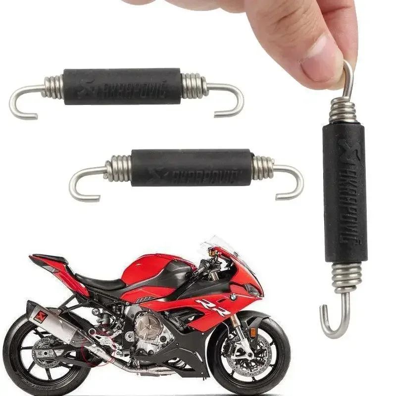 2PCS Stainless Steel Universal Motorcycle Muffler Exhaust Springs Hooks Front Middle Link Pipe Exhaust Connect Spring Yoshimura