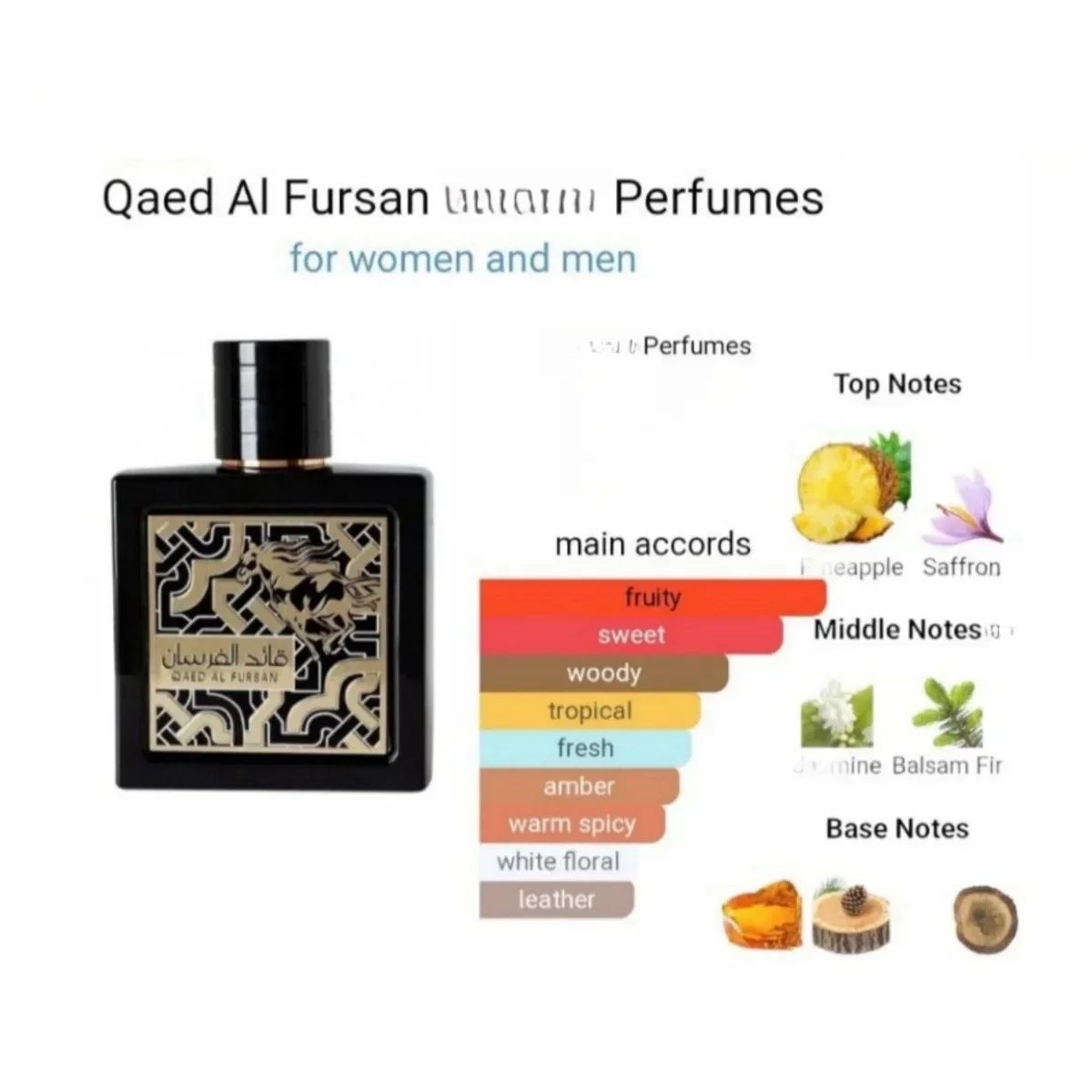 Arabian Water Cologne 100ml FURSAN Perfume Man Woman High Quality Unisex Parfum Long Lasting Light Fragrance Pheromones Gifts