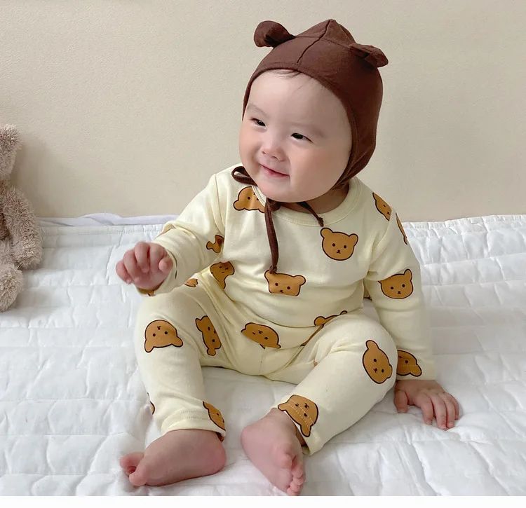Baby Clothes 2pcs Sets Autumn Winter Baby Pajama Set Bottom Underwear Two-piece Set Cotton Baby Boy Long Sleeves Outfit
