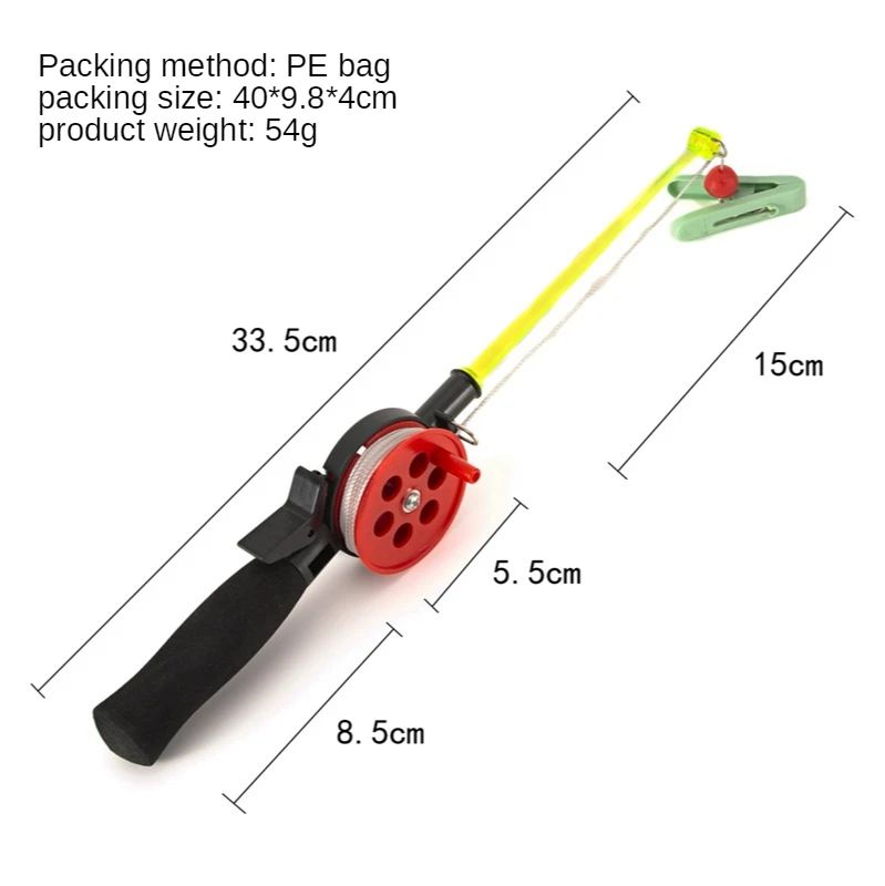 NEW For Outdoor Fishing Portable Accessories Crab Fishing Rod Fishing Tackle Pole with Clip 34cm Winter Outdoor Ice (random)