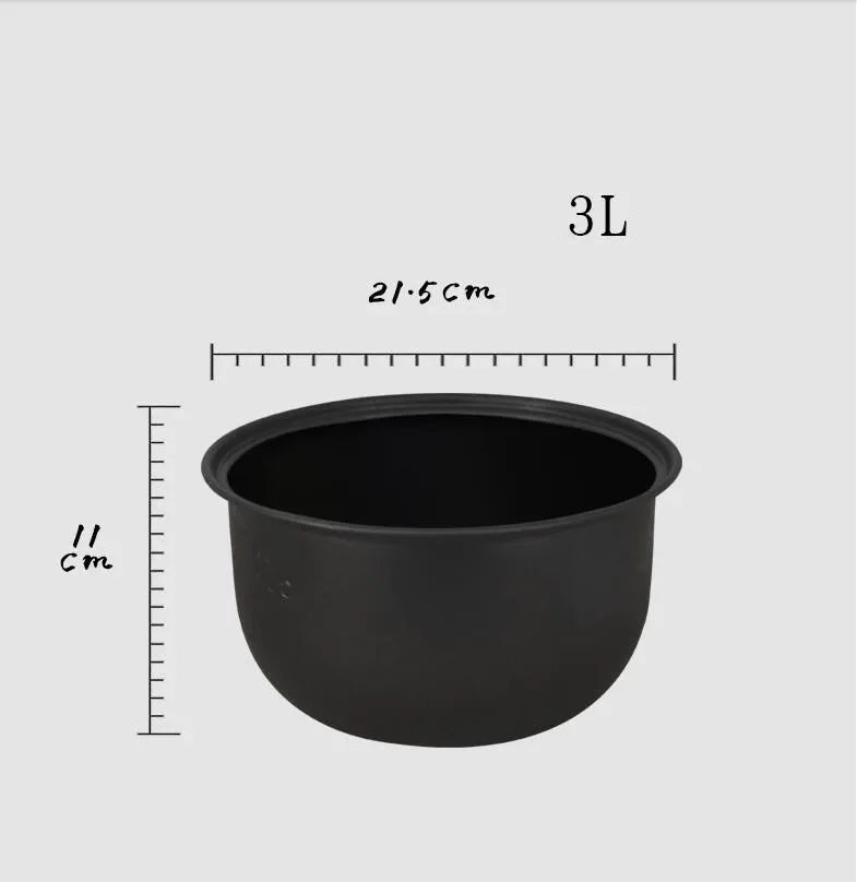 Electric Pressure Cooker Liner 1.6/3/4/5/6L Non-stick Rice Pot Gall Black Crystal Inner Accessories Cooker Parts only for Midea