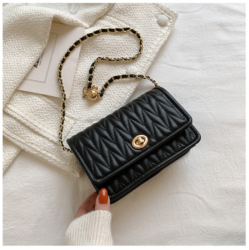New Fashion Women's Shoulder Bag Simple Chain Texture Small Square Bag Light Luxury Party Crossbody Bag Purses and Handbags