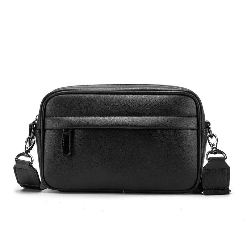 Fashion Luxury Men's Crossbody Bag Business PU Leather Shoulder Bags Men Solid Flap Messenger Bag Men Zipper Ipad Bag 2025 New