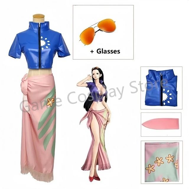 Nico Robin Cosplay Costume Dress Outfits Anime Costume Glasses Wig Suit Costumes For Girl Halloween Carnival Party Comic Con