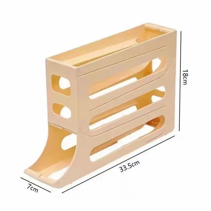 Refrigerator Egg Storage Box 4 Layers Automatic Rolling Egg Holder Kitchen Refrigerator Egg Dispenser Fridge Organizer