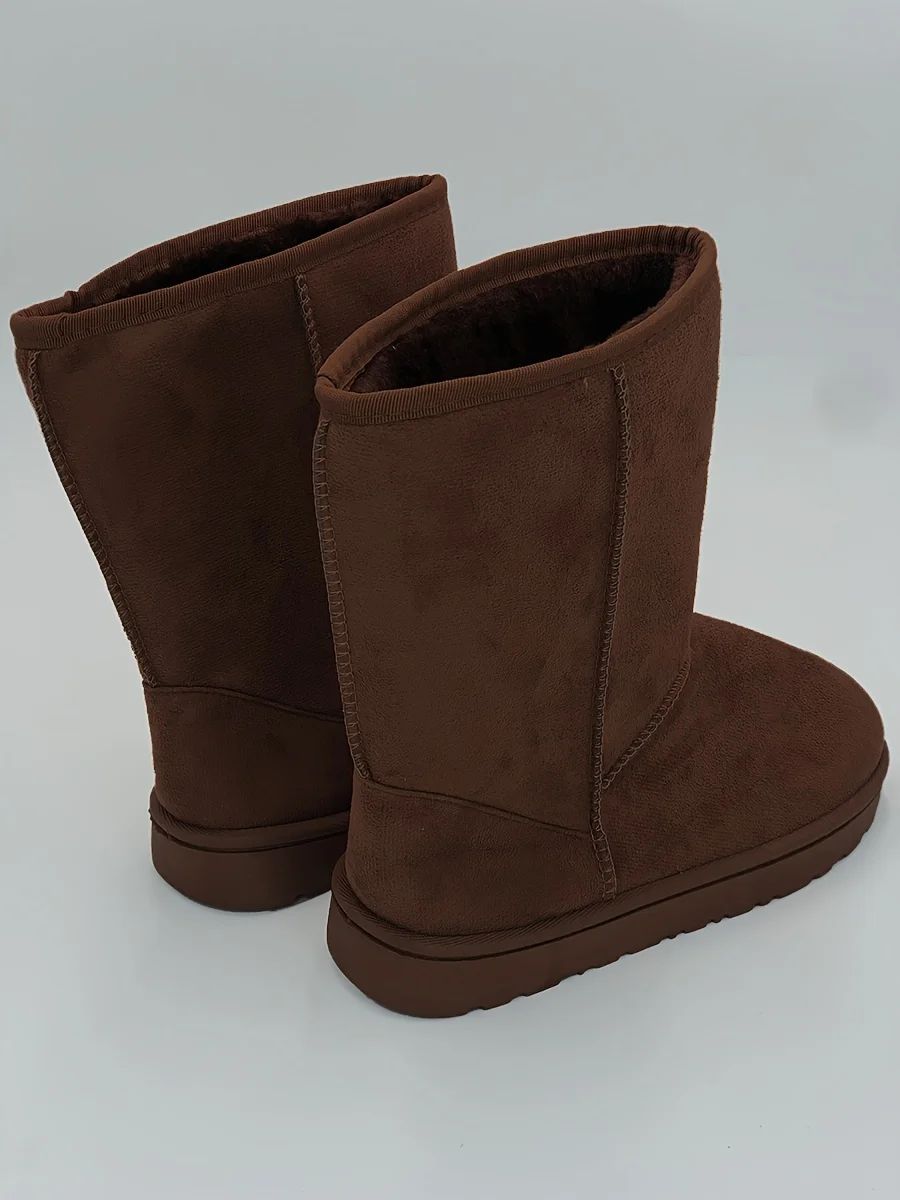 Comfortable Solid Color Medium Top Snow Boots Versatile Non-slip Winter Warm Outdoor Boots