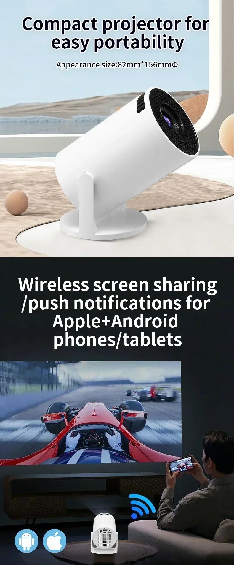 New Projector 4K Android 11 HY300 Wifi6 290ANSI Allwinner H713 BT5.0 1080P 1280*720P Cinema Outdoor Portable Projetors ?