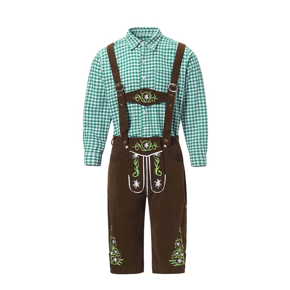 Men Oktoberfest Costume German Oktoberfest Pubs Bartender Outfit Beer Man Costumes Lederhosen Bavarian Octoberfest