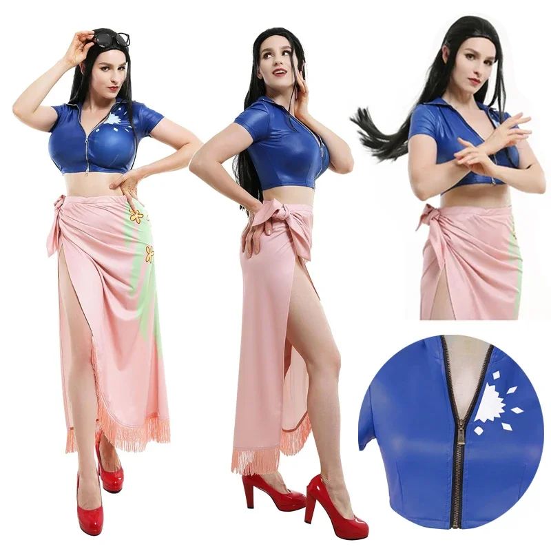 Nico Robin Cosplay Costume Dress Outfits Anime Costume Glasses Wig Suit Costumes For Girl Halloween Carnival Party Comic Con