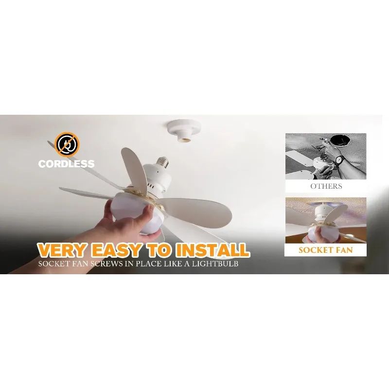 LED 30W Ceiling Fan Light E27 with Remote Control for Dimming, Suitable for Living Room, Study, Household Use, 85-265V