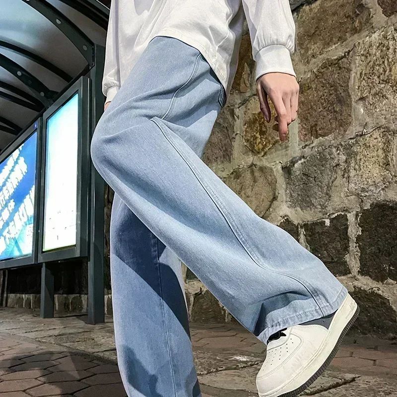 Men's Jeans American Loose Wide-leg Loose Straight Casual Trousers Street Hip-hop Baggy Jeans Black Grey Blue Streetwear Men