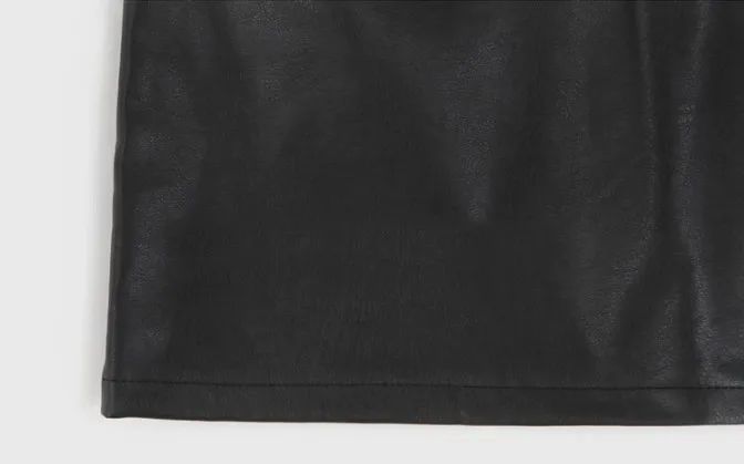 Mini Dress Short Black Pu Leather Skirt Sexy Professional Tightening Women's Underwear 2024 New Style Ultra-short Female Suit