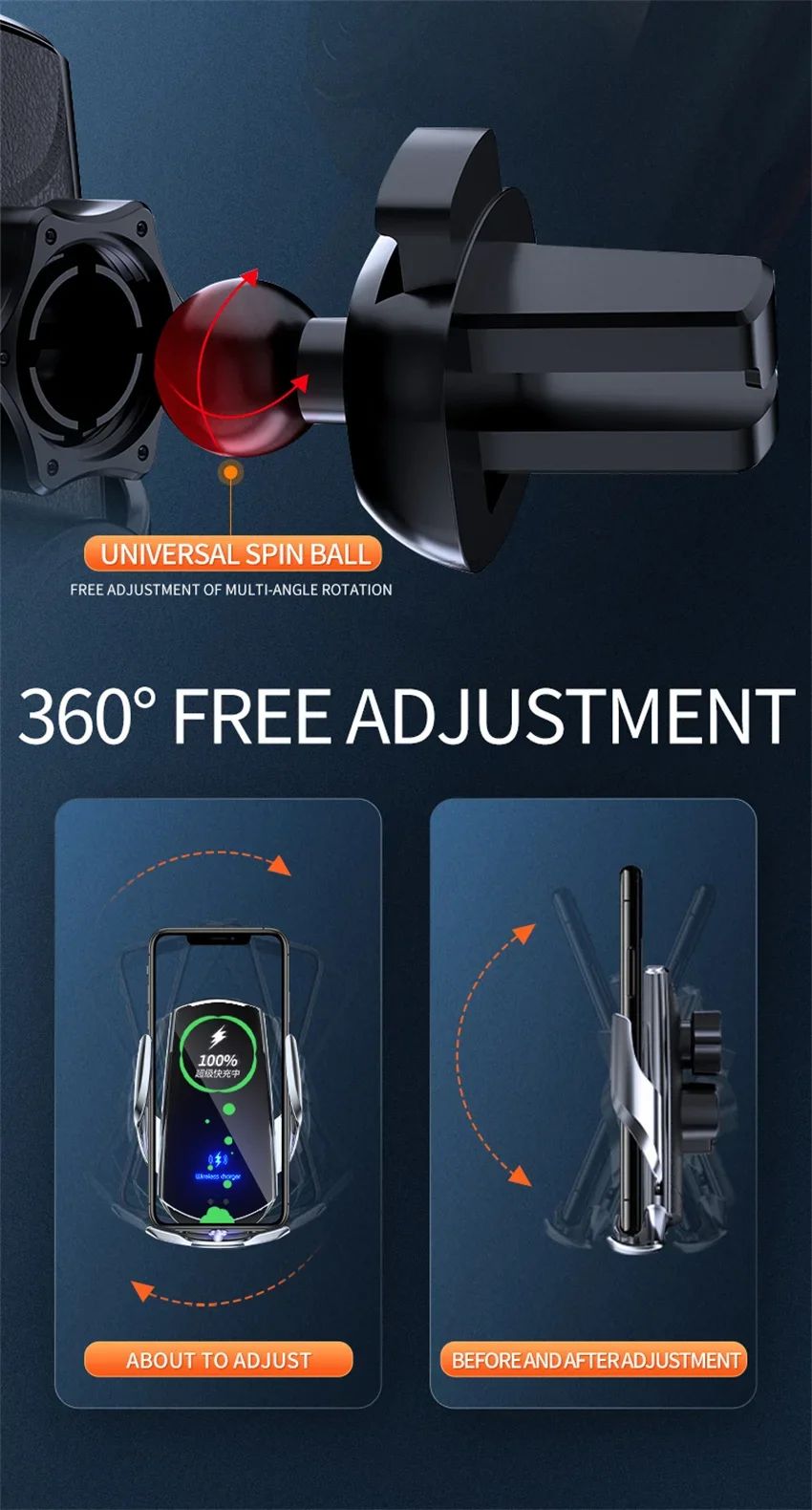 100W Wireless Car Charger Magnetic Car Phone Holder For iPhone 11 12 13 14 15 Pro Xiaomi Samsung Fast Charging Wireless Chargers