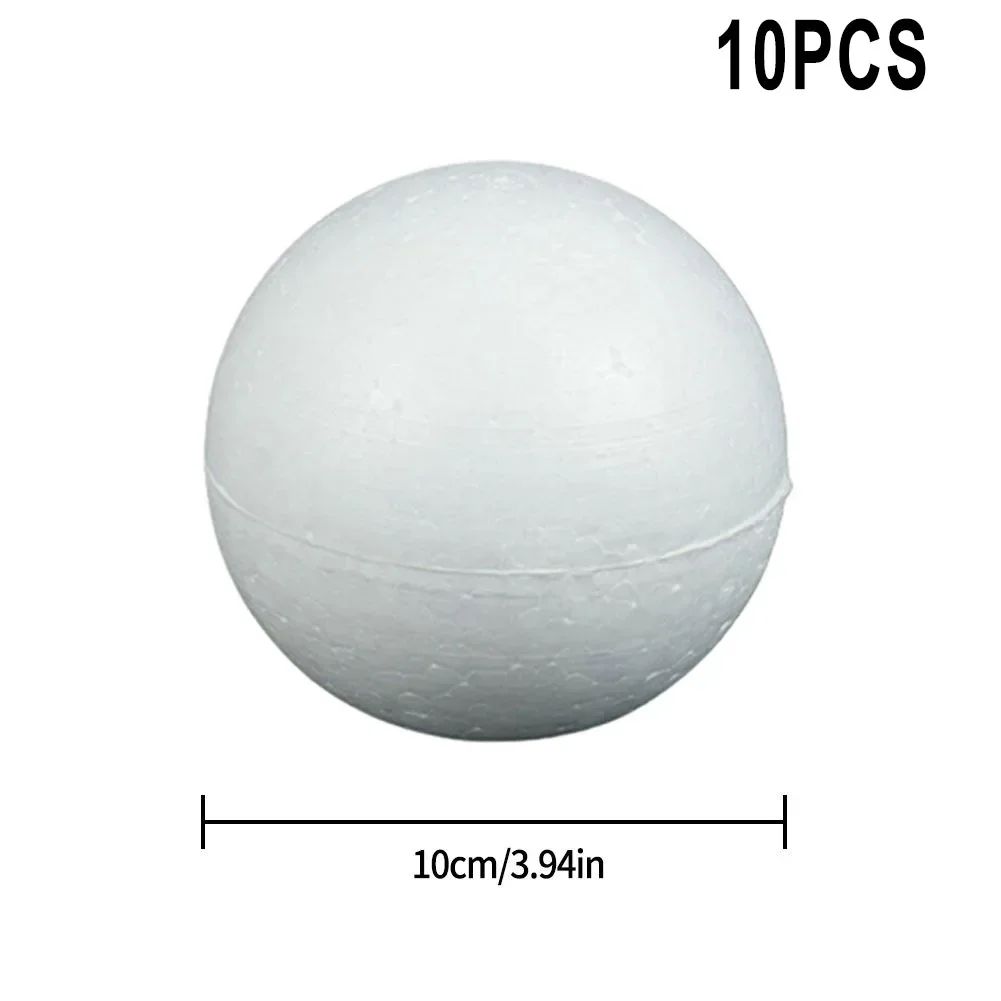 10pcs Solid Foam Ball Polystyrene Balls 50mm-100mm Round DIY Accessory Handmade For Party Celebration Christmas Decoration