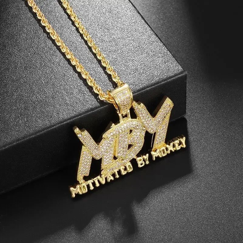 Bling Iced Out Pistol Pendant Submachine Gun Necklace Men Personality Hip Hop Rock Punk Cool Street Party Jewelry Gift