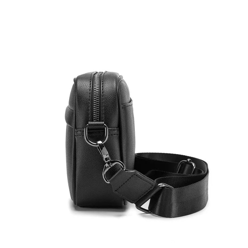 Fashion Luxury Men's Crossbody Bag Business PU Leather Shoulder Bags Men Solid Flap Messenger Bag Men Zipper Ipad Bag 2025 New