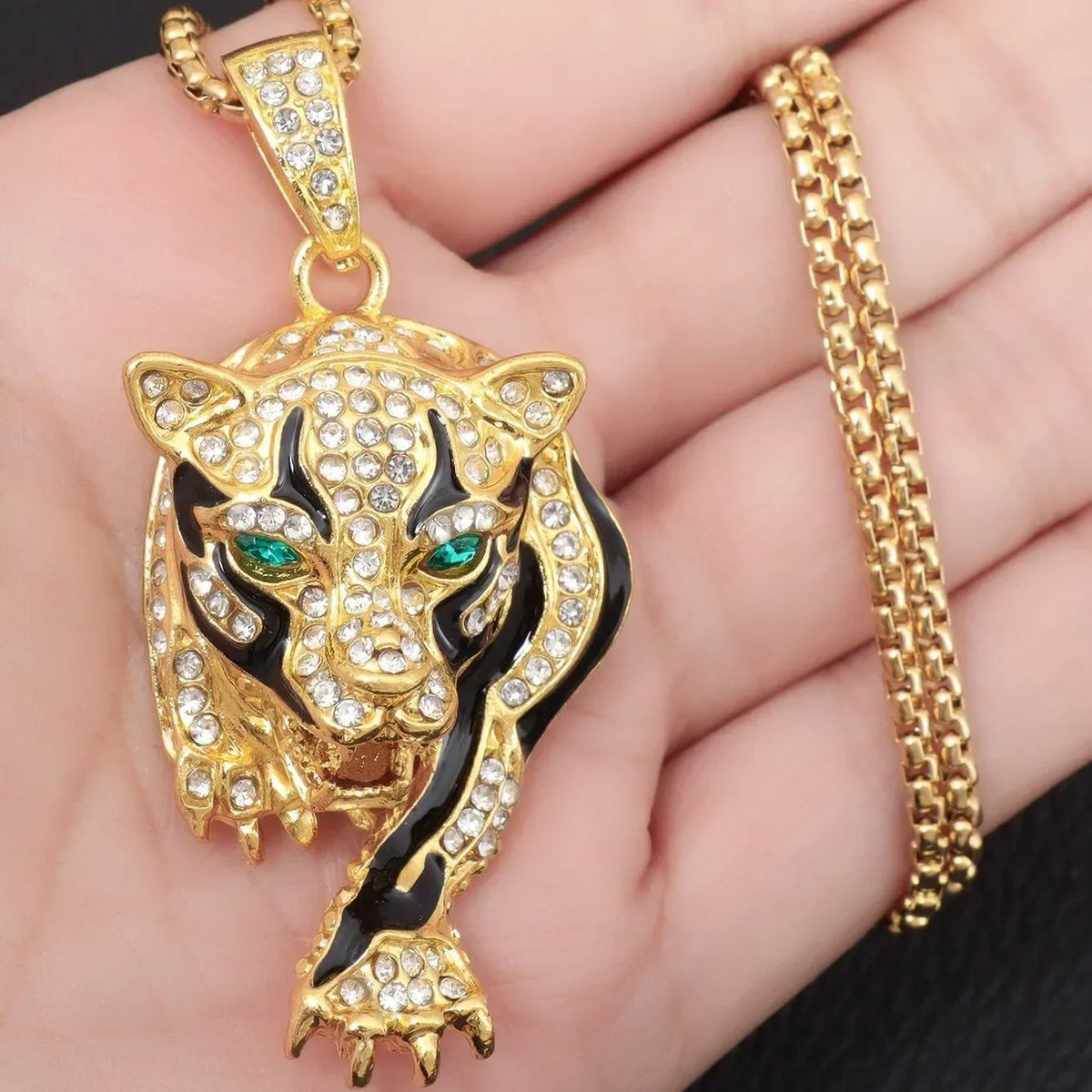 Bling Iced Out Pistol Pendant Submachine Gun Necklace Men Personality Hip Hop Rock Punk Cool Street Party Jewelry Gift