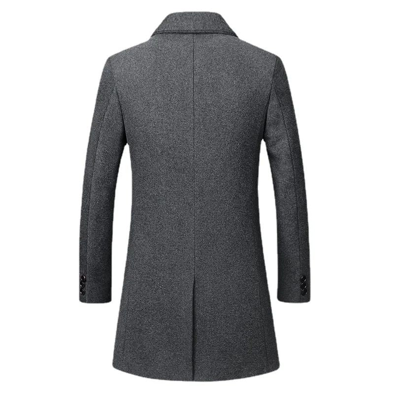 New Winter Men Cashmere Trench Coats Wool Blends Overcoats Business Casual Trench Long Jackets Male Slim Blends Coats Size 4XL