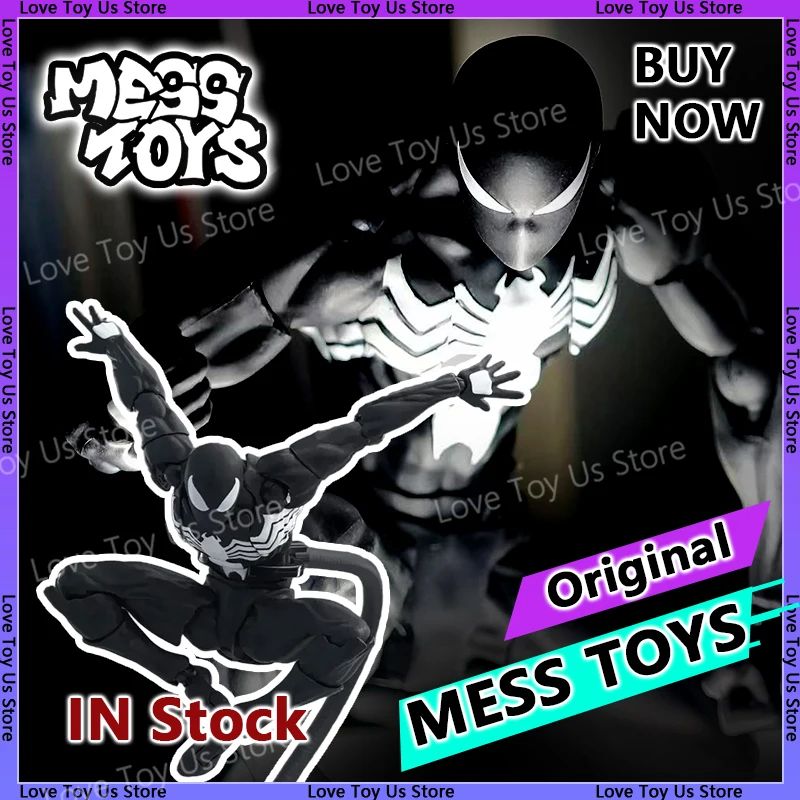 In Stock: Mess Toys Spider-Man Symbiote Suit & Scarlet Spider Anime Action Figures - Collectible Gift Set