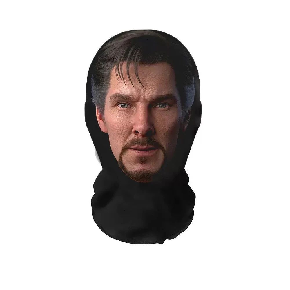 Fashion Mask for 2026 Halloween Cosplay Headwear Hip Hop Hood Hat Headgear 3D Celebrity Face Mask Elastic Mesh