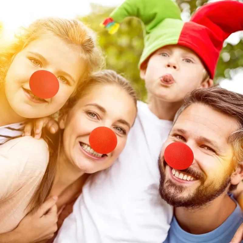 200/1PCS Red Funny Clown Nose Foam Sponge Ball Nose Cosplay Costume Make Up Props Circus Halloween Party Decoration Supplies
