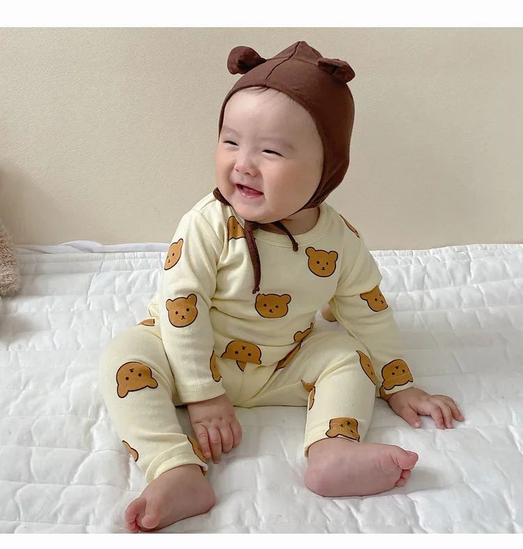 Baby Clothes 2pcs Sets Autumn Winter Baby Pajama Set Bottom Underwear Two-piece Set Cotton Baby Boy Long Sleeves Outfit