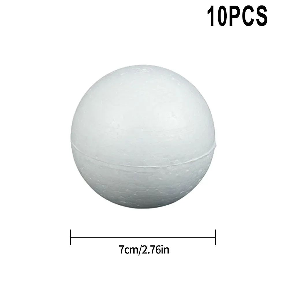 10pcs Solid Foam Ball Polystyrene Balls 50mm-100mm Round DIY Accessory Handmade For Party Celebration Christmas Decoration