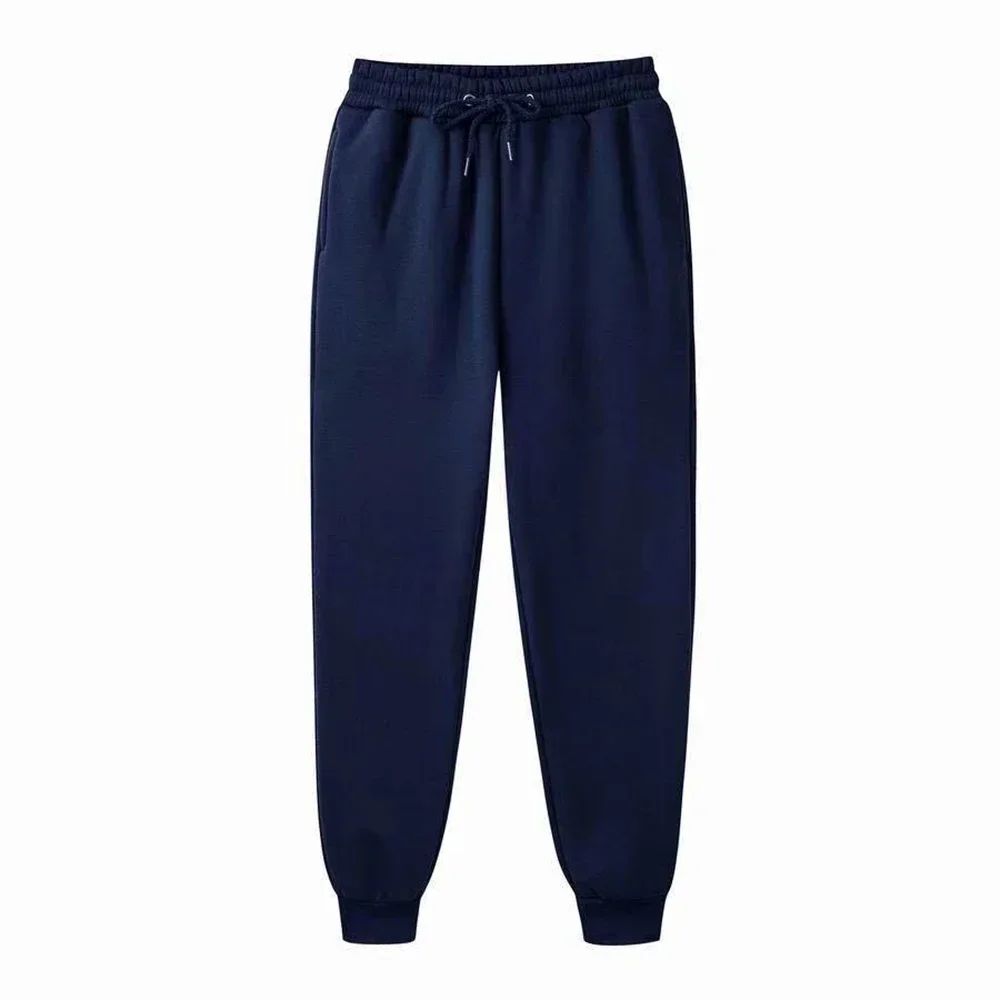 Men's casual pants, autumn and winter wool sports pants, men's running and jogging pants, fashionable solid color pants
