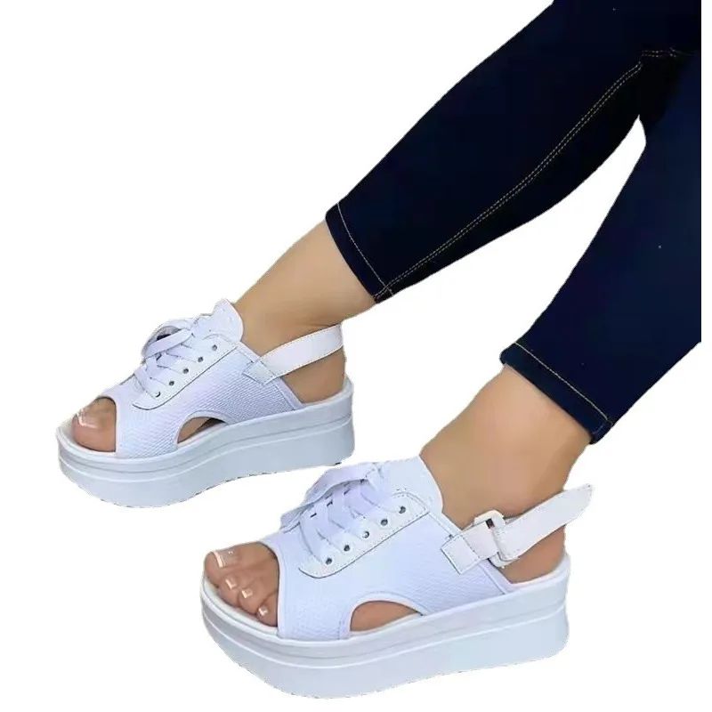 New Fashion Women's Open Toe Flats Casual Platform Sandals Comfortable Designer Elevated Sandals for Women Zapatos De Mujer