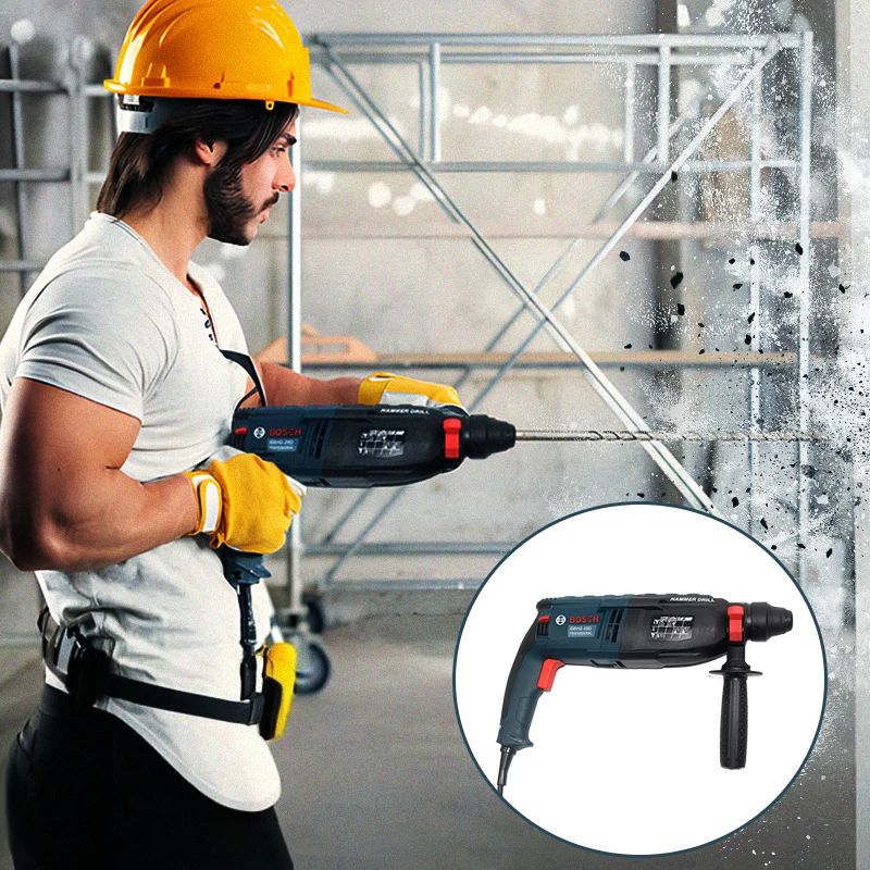 Bosch Rotary Hammer GBH2-26/28 Impact Drill Heavy Duty for Concrete Stone Brick Wall Professional Electric Drill