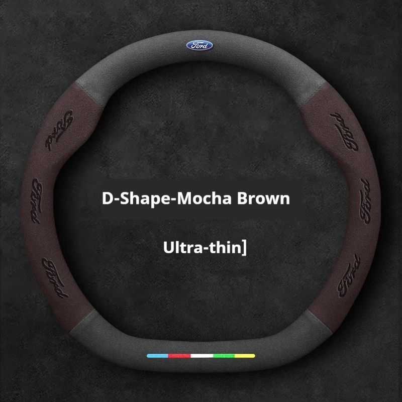 Car Suede Anti-slip Steering Wheel Cover For Ford Mondeo Focus Raptor Puma Edge Explorer Ecosport Ranger F150 Kuga Fiesta Fusion